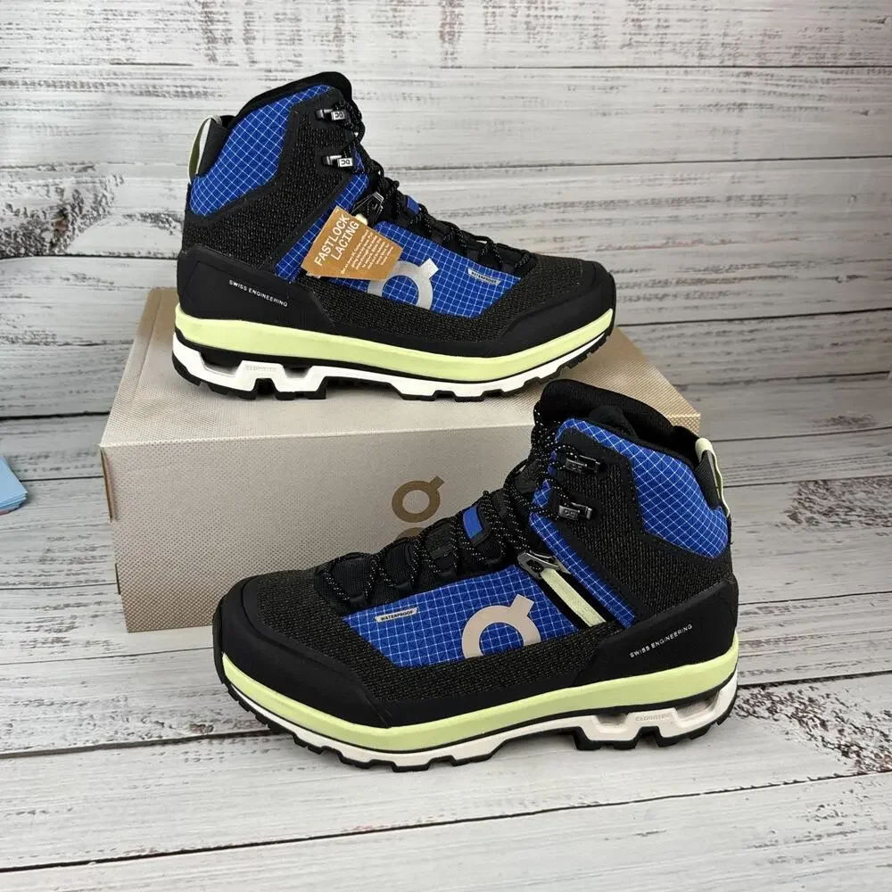 On Cloudalpine Waterproof Womens US 9.5 Hiking Boots Black Blue